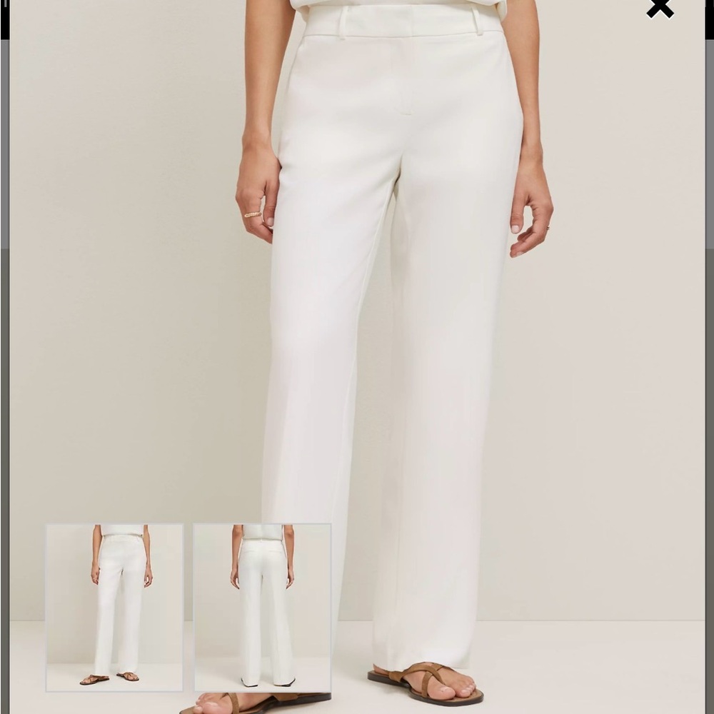 Ann Taylor Factory Winter White Tailored Dress Trousers